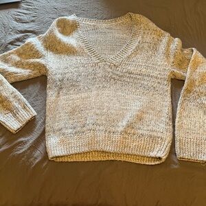 PINK Victoria's Secret Cream V-Neck Sweater